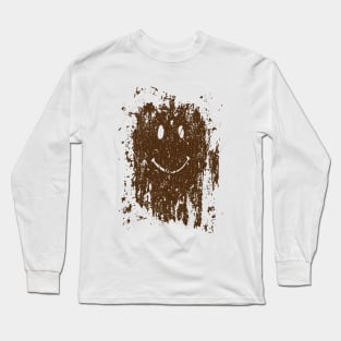 Mud Splatter Smiley Face Vintage Long Sleeve T-Shirt